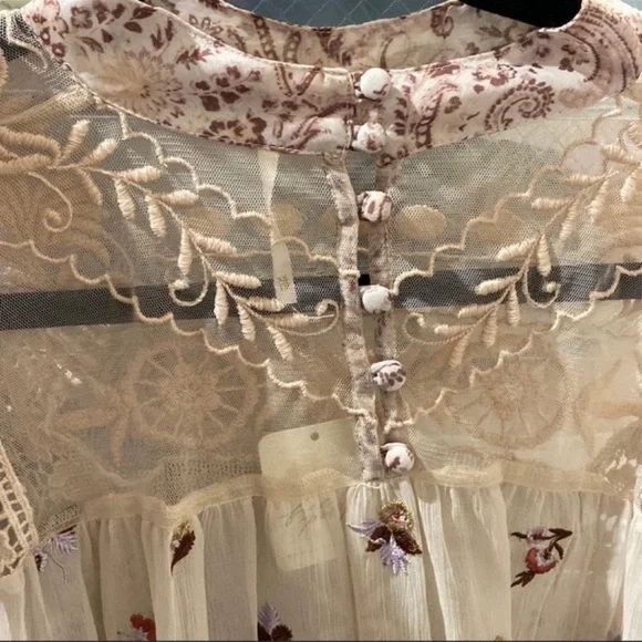 🦄UNICORN FIND🦄NWT Free People | Fiona Lace Peasant Blouse - Picture 9 of 14